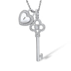 key and heart necklace in 925 silver