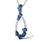blue drop pendant necklace in 925 sterling silver