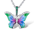 925 silver butterfly pendant necklace for women
