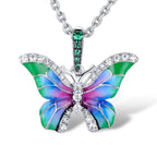 925 silver butterfly pendant necklace for women