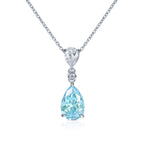 Sterling Silver Light Blue Drop Pendant Necklace