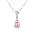 Sterling Silver Light Pink Drop Pendant Necklace