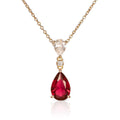 Gold Plated Sterling Silver Red Drop Pendant Necklace