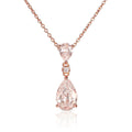 Rose Gold  Plated Sterling Silver Teardrop Pendant Necklace