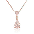Rose Gold  Plated Sterling Silver Teardrop Pendant Necklace