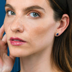 Gold Plated Sterling Silver Pear Shaped Blue Stud Earrings