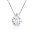 Sterling Silver Pear Shaped Cubic Zirconia Pendant Necklace