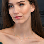 Diamond Charm Necklace with Pear Shaped Diamond Charms 0.40ct Diamond Necklace In 9K Yellow Gold