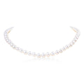 6.5-7.5mm White Freshwater Pearl Necklace in 9K Yellow Gold