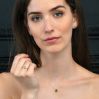 Bezel Set Peridot Pendant Necklace in Sterling Silver