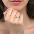 Bezel Set Peridot Ring in Sterling Silver