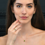 Bezel Set Peridot Ring in Sterling Silver