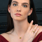 Bezel Set Peridot Ring in Gold Plated Sterling Silver