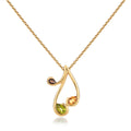 Peridot, Citrine and Smoky Quartz Gold Vermeil Necklace