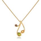Peridot, Citrine and Smoky Quartz Gold Vermeil Necklace