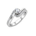 Twirl Diamond Cluster Engagement Ring 0.40ct Diamond in 18K White Gold