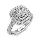 Alluring Large Diamond Statement Ring 1.22ct Diamonds in 18K White Gold