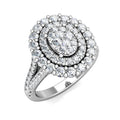 Victoria Large Oval Diamond Statement Ring 1.10ct Diamonds in 18K White Gold