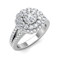 Aurora Diamond Cluster Engagement Ring 1.10ct Diamonds in 18K White Gold