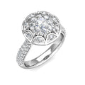 Large round diamond statement ring in 18k white gold