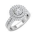 Large round diamond engagement ring in 18k white gold