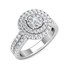 Large round diamond engagement ring in 18k white gold