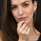 Sterling Silver Half-Eternity Ring for Women with Cubic Zirconia Stones