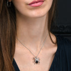 Sterling Silver Black Spider Necklace for women