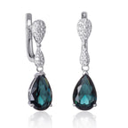 Dark blue tear drop earrings for women