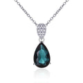 dark blue pendant necklace in 925 silver