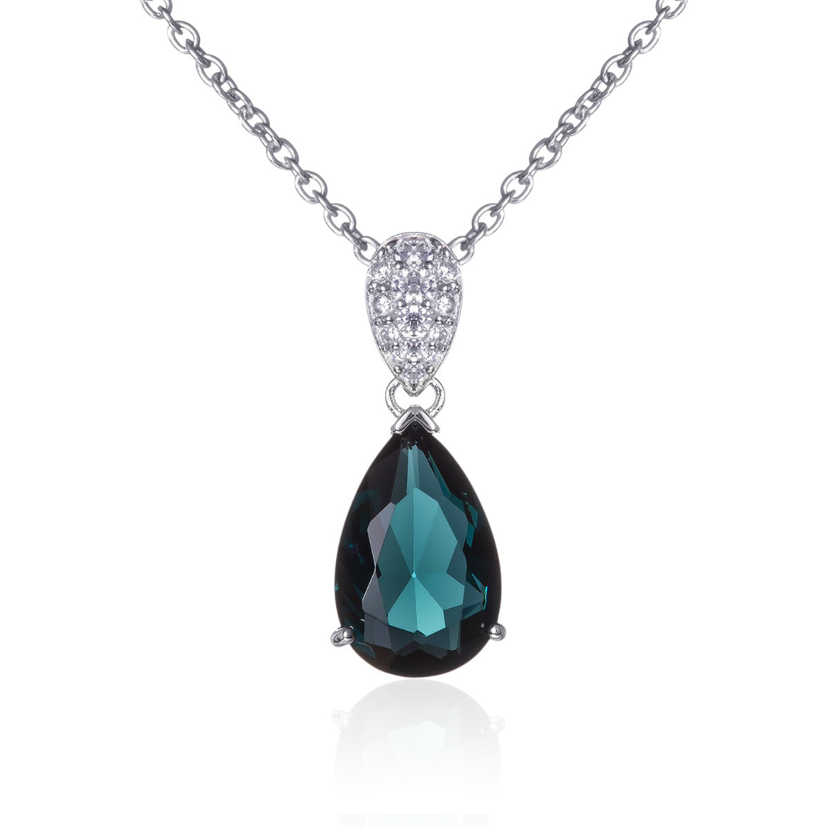 dark blue pendant necklace in 925 silver