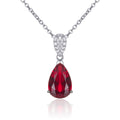 Sterling Silver Red Teardrop Pendant Necklace