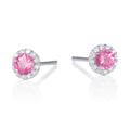 White gold pink sapphire and diamond earrings