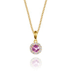 pink sapphire necklace in solid 9ct gold