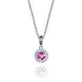Pink sapphire necklace in 9ct white gold