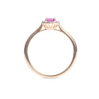 Pink Sapphire Ring 0.42ct Pink Sapphire & 0.09ct Diamonds 9K Yellow Gold