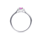 Pink Sapphire Ring 0.42ct Pink Sapphire & 0.09ct Diamonds 9K White Gold
