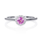 Pink Sapphire Ring 0.42ct Pink Sapphire & 0.09ct Diamonds 9K White Gold