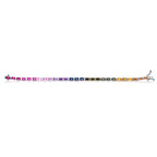 Sterling Silver Rainbow Tennis Bracelet with Baguette-Cut Multicoloured Stones 