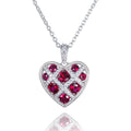 red heart necklace in 925 silver