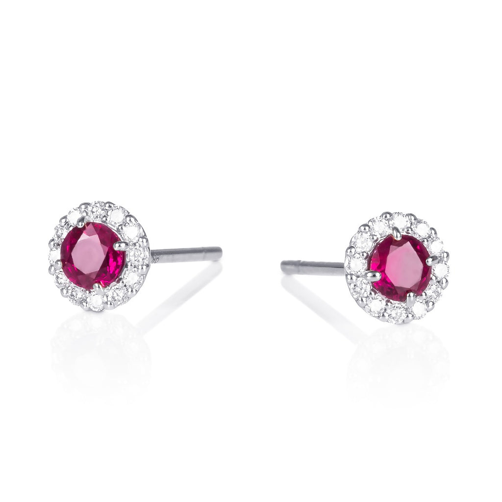 Ruby stud earrings for women
