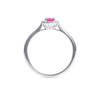 Ruby Ring 0.35ct Round Ruby & 0.09ct Diamonds 9K White Gold