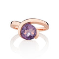 Rose Gold Vermeil Ring with a Pear-Shaped Amethyst Gemstone