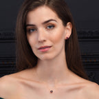 Bezel Set Rhodolite Stud Earrings in Rose Gold Plated Sterling Silver