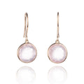 5.50ct Rose Quartz Drop Earrings In 9K Yellow Gold
