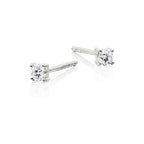 Diamond Stud Earrings 0.10ct Solitaire Diamond Studs 9K White Gold
