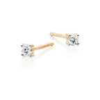 Diamond Stud Earrings 0.10ct Solitaire Diamond Studs 9K Yellow Gold