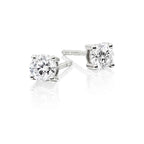 Diamond Stud Earrings 0.60ct Solitaire Diamond Studs 18K White Gold