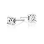 Diamond Stud Earrings 0.50ct Solitaire Diamond Studs 18K White Gold