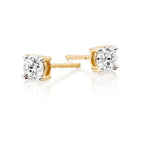 Diamond Stud Earrings 0.50ct Solitaire Diamond Studs 18K Yellow Gold